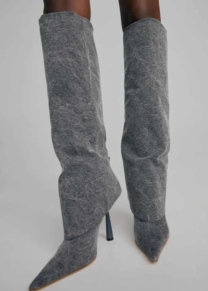 The Frankie Shop Gia Borghini Rosie 31 Denim Scrunchy Boots 8211 Anthracite Denim Shop Denim The Frankie Shop Gia Borghini Rosie 31 Denim Scrunchy Boots 8211 Anthracite Denim Shop Denim