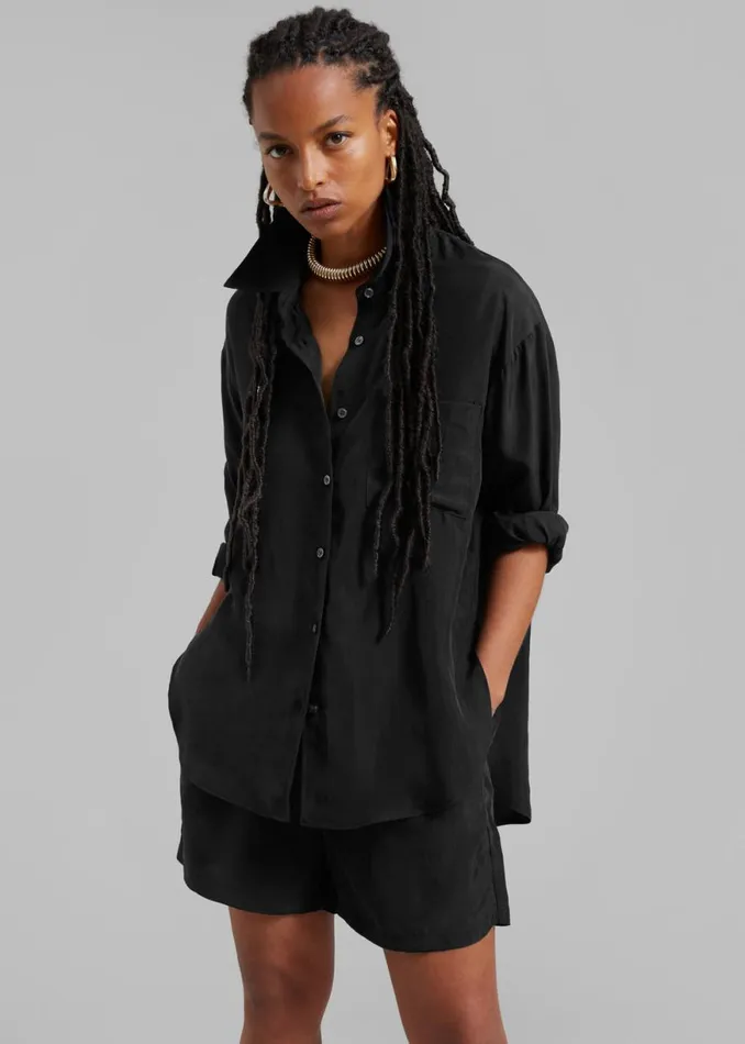 The Frankie Shop Haneul Shirt 8211 Black Shop Tops