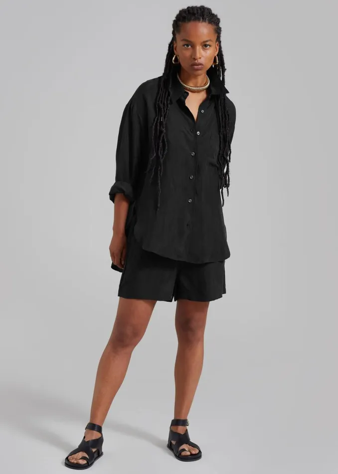 The Frankie Shop Haneul Shirt 8211 Black Shop Tops