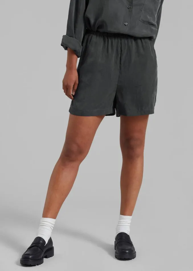 The Frankie Shop Haneul Shorts 8211 Charcoal Shop Bottoms