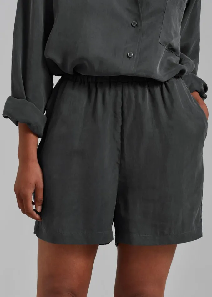 The Frankie Shop Haneul Shorts 8211 Charcoal Shop Bottoms