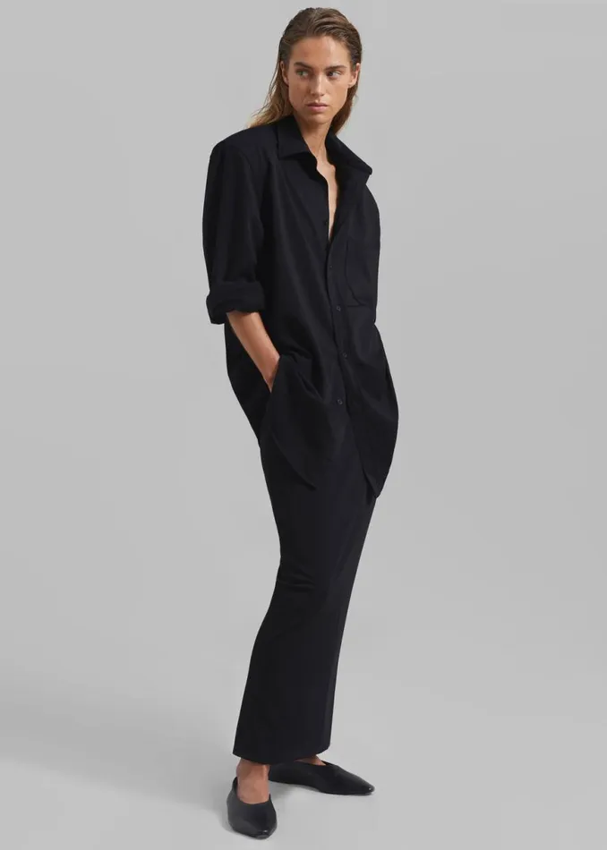The Frankie Shop Hollis Back Slit Skirt 8211 Black Shop Clothing