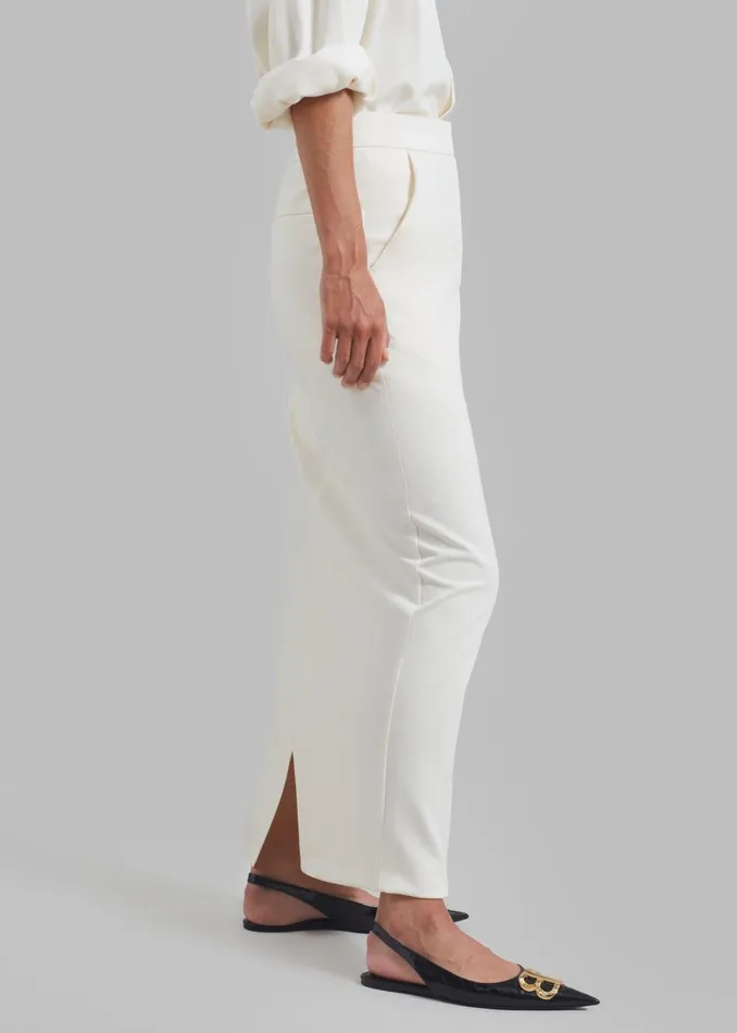The Frankie Shop Hollis Back Slit Skirt 8211 Ivory Shop Clothing