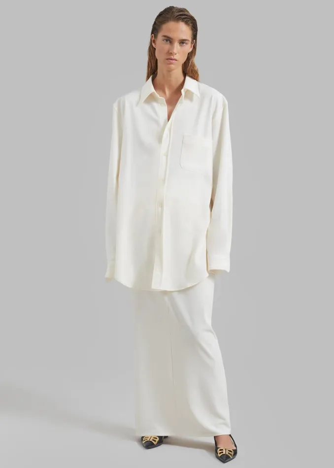 The Frankie Shop Hollis Back Slit Skirt 8211 Ivory Shop Clothing