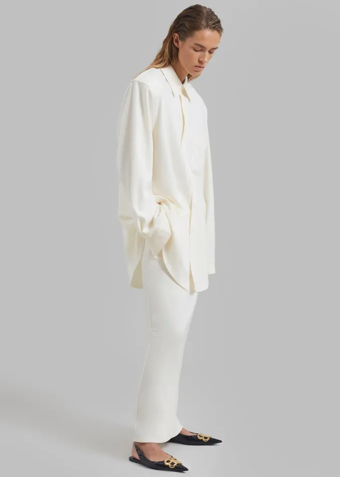 The Frankie Shop Hollis Back Slit Skirt 8211 Ivory Shop Clothing