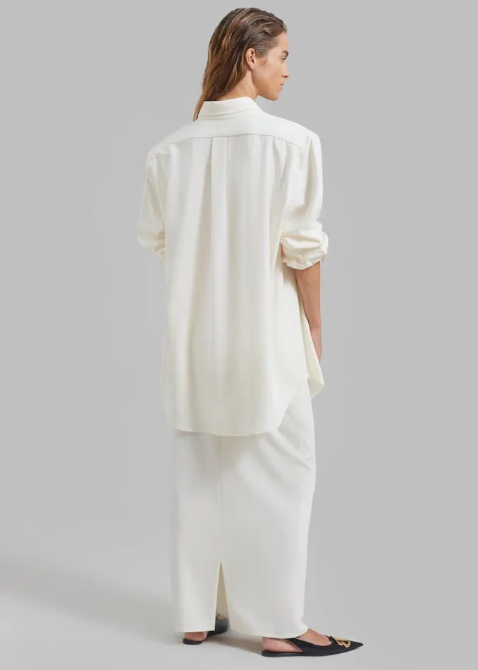 The Frankie Shop Hollis Back Slit Skirt 8211 Ivory Shop Clothing