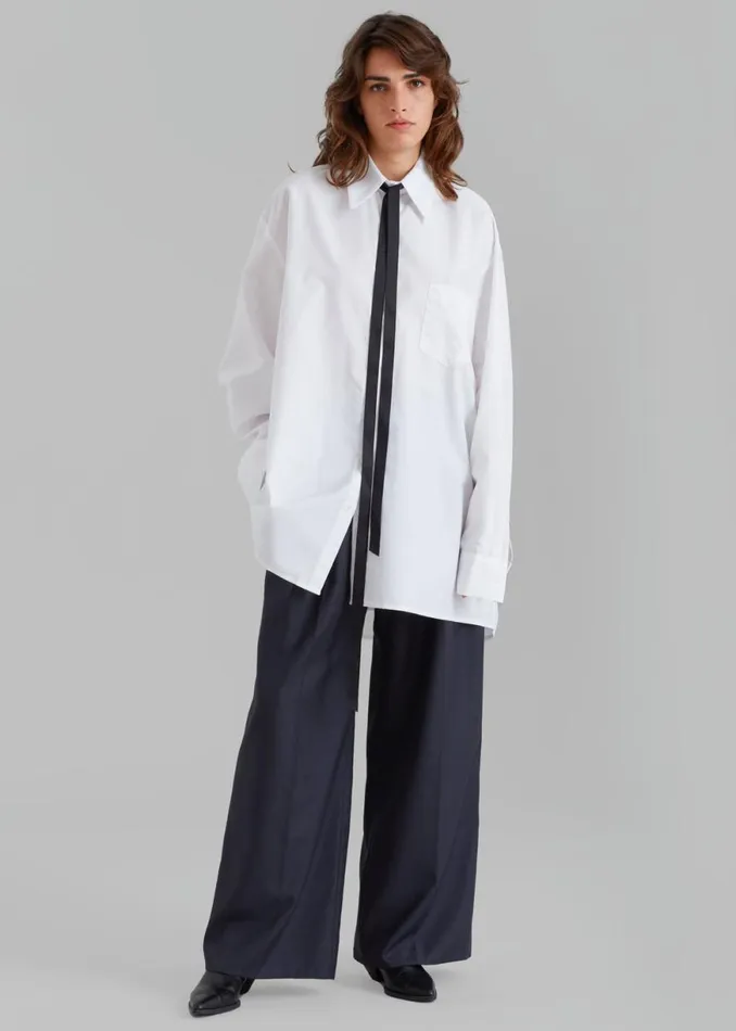The Frankie Shop Jany TieNeck Shirt 8211 White Shop Tops