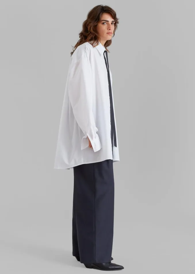 The Frankie Shop Jany TieNeck Shirt 8211 White Shop Tops