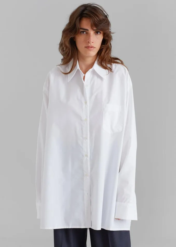 The Frankie Shop Jany TieNeck Shirt 8211 White Shop Tops