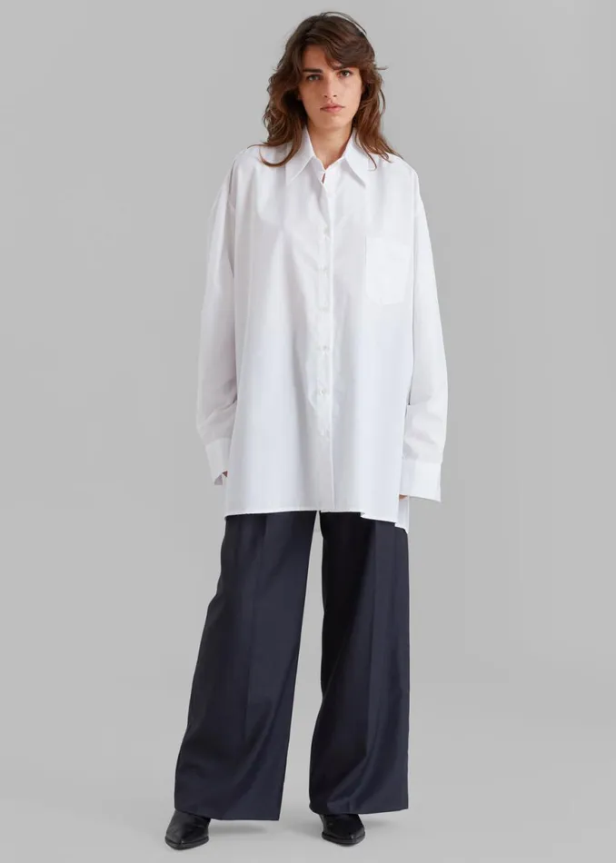 The Frankie Shop Jany TieNeck Shirt 8211 White Shop Tops