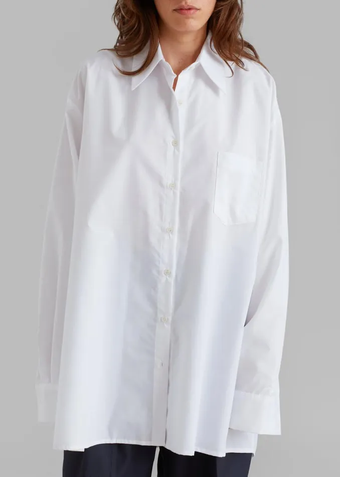 The Frankie Shop Jany TieNeck Shirt 8211 White Shop Tops