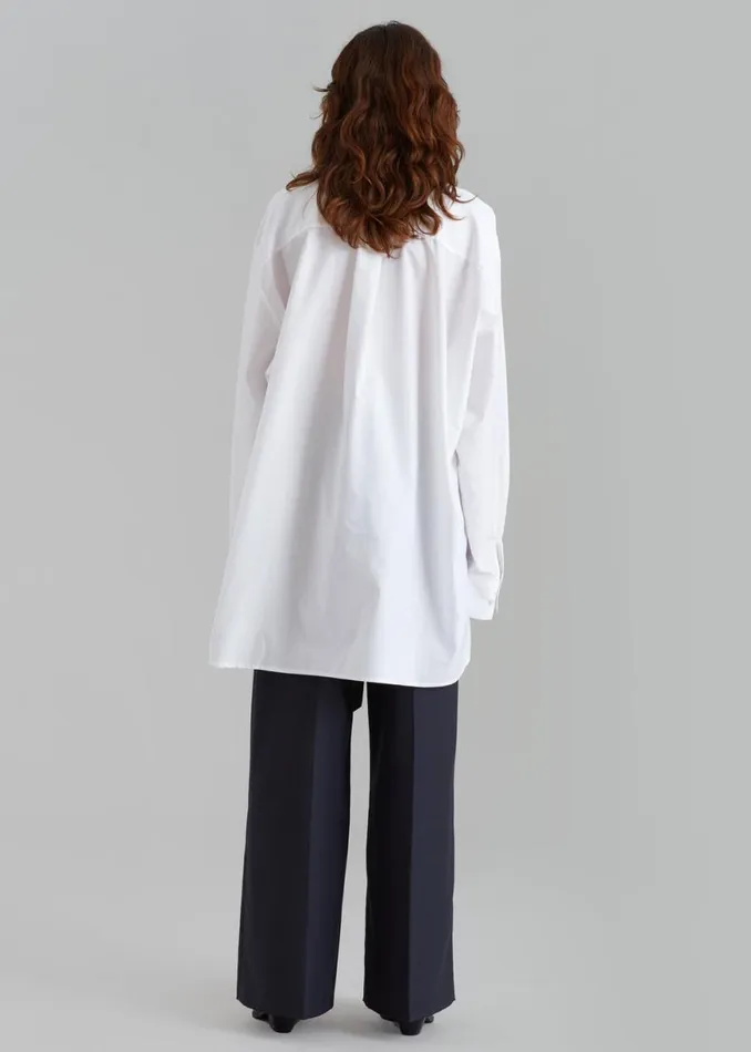 The Frankie Shop Jany TieNeck Shirt 8211 White Shop Tops