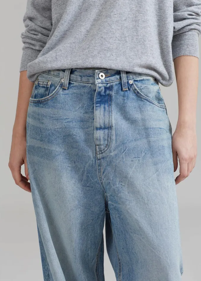 The Frankie Shop Kane Wide Jeans 8211 Blue Wash Shop Denim