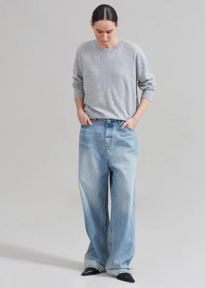 The Frankie Shop Kane Wide Jeans 8211 Blue Wash Shop Denim
