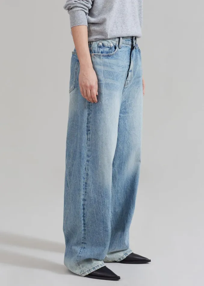 The Frankie Shop Kane Wide Jeans 8211 Blue Wash Shop Denim