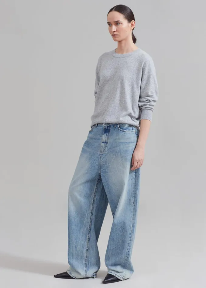 The Frankie Shop Kane Wide Jeans 8211 Blue Wash Shop Denim