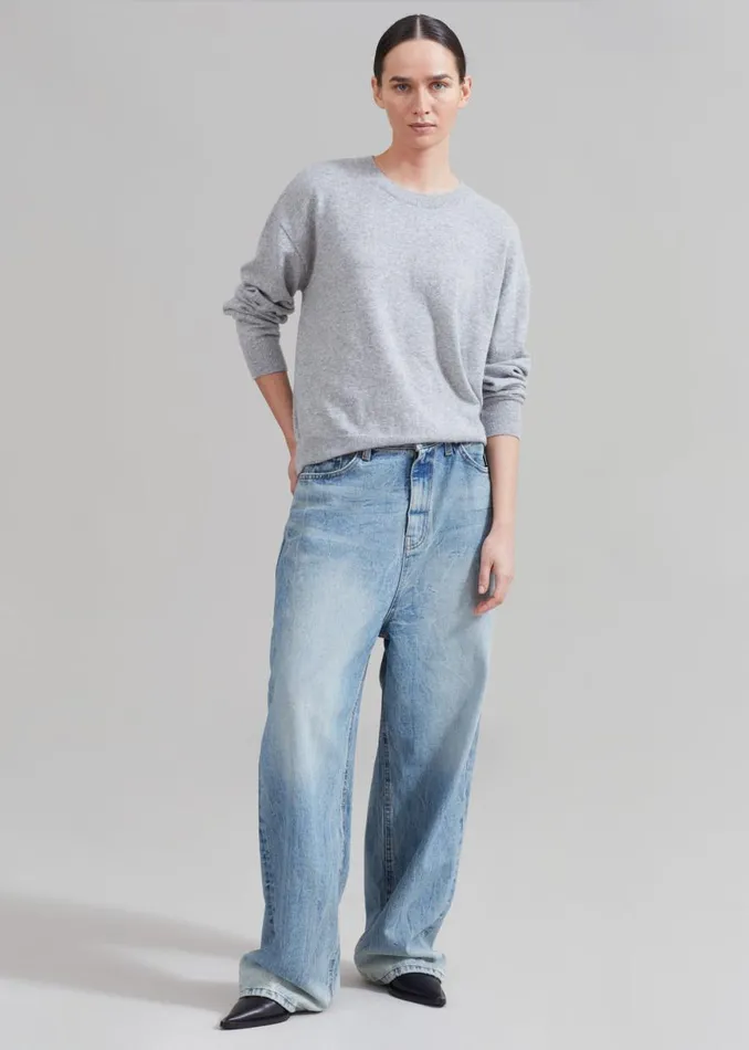 The Frankie Shop Kane Wide Jeans 8211 Blue Wash Shop Denim