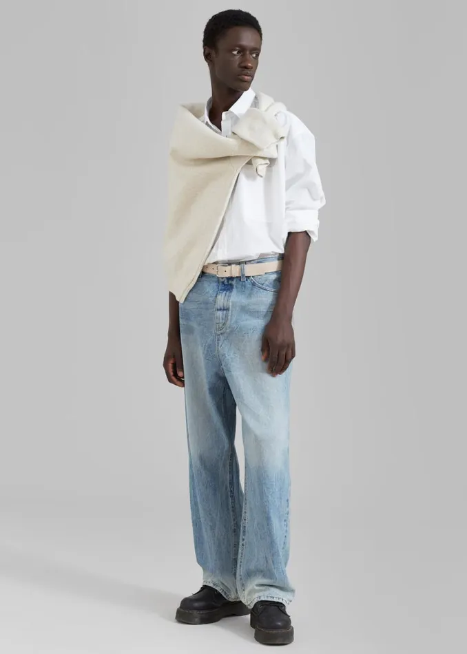 The Frankie Shop Kane Wide Jeans 8211 Blue Wash Shop Denim