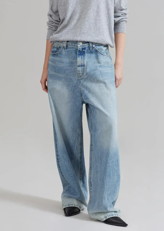 The Frankie Shop Kane Wide Jeans 8211 Blue Wash Shop Denim