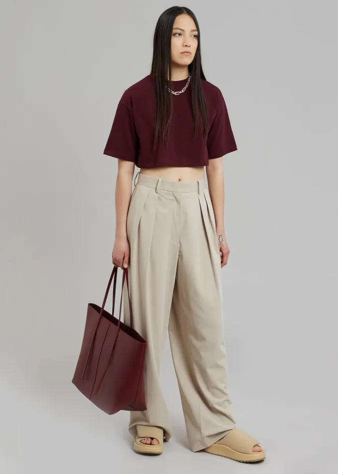 The Frankie Shop Karina Cropped TShirt 8211 Bordeaux Shop Tops