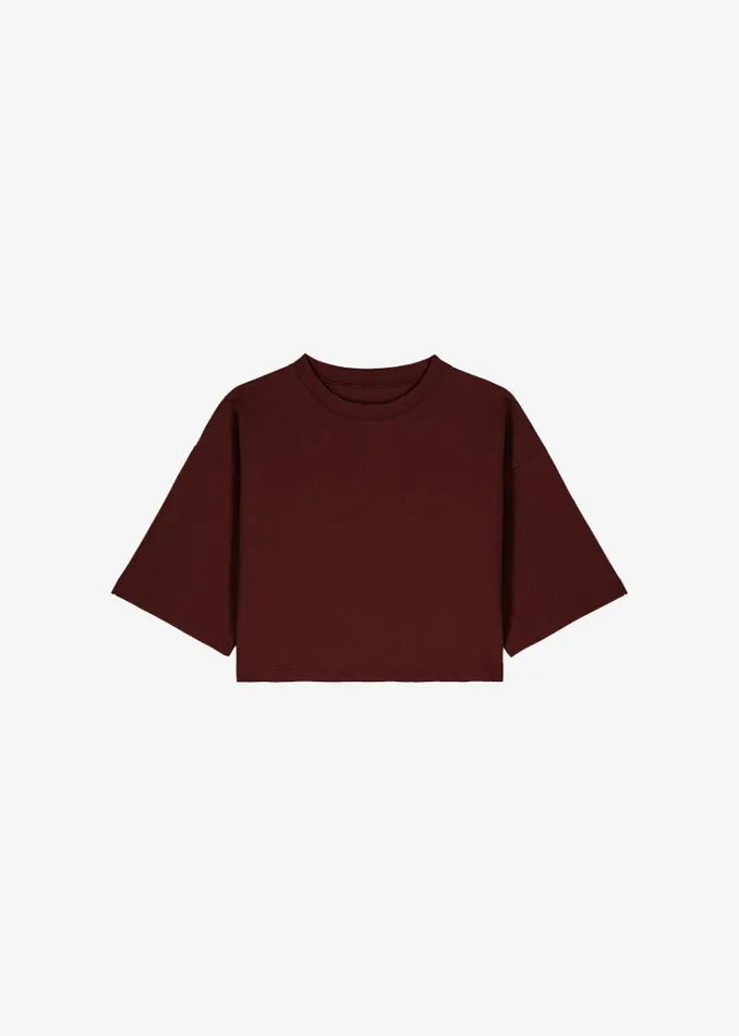 The Frankie Shop Karina Cropped TShirt 8211 Bordeaux Shop Tops