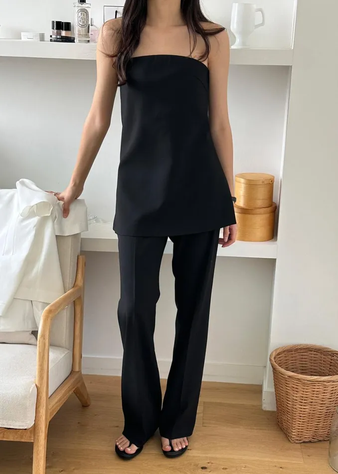 The Frankie Shop Kit Strapless Top 8211 Black Shop Tops