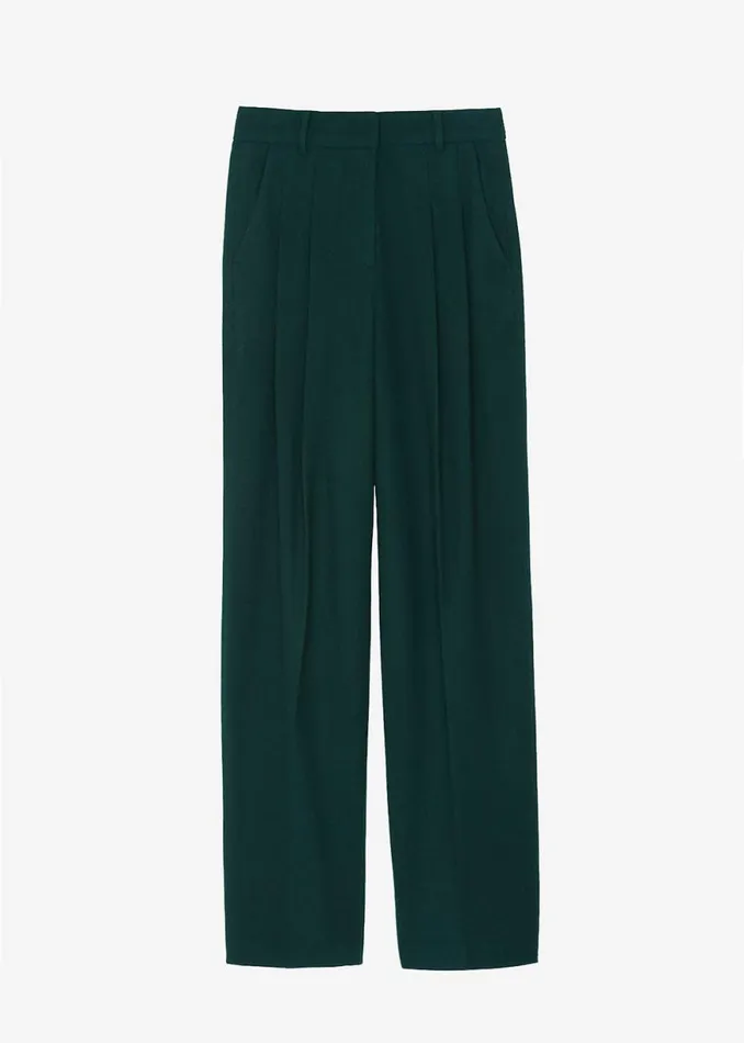 The Frankie Shop Layton Wool Suit Pants 8211 Bottle Green Shop Bottoms