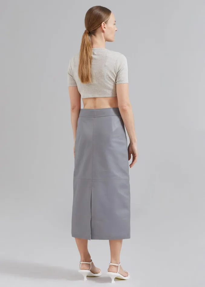 The Frankie Shop Loulou Studio Adas Cropped Top 8211 Grey Melange Shop Tops
