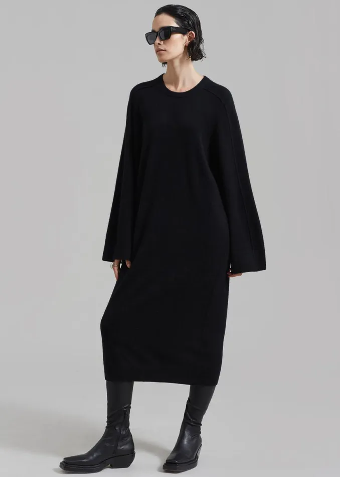 The Frankie Shop Loulou Studio Long Esna Dress 8211 Black Shop Clothing