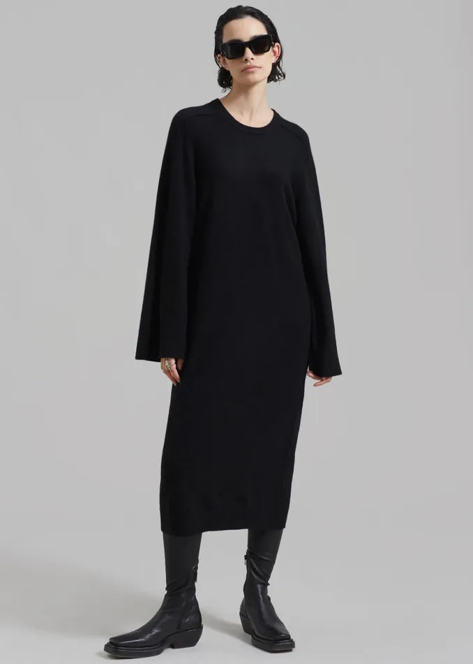 The Frankie Shop Loulou Studio Long Esna Dress 8211 Black Shop Clothing