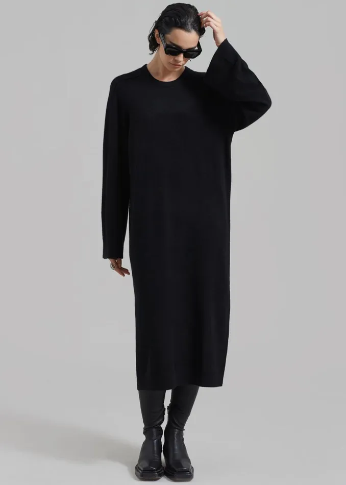 The Frankie Shop Loulou Studio Long Esna Dress 8211 Black Shop Clothing