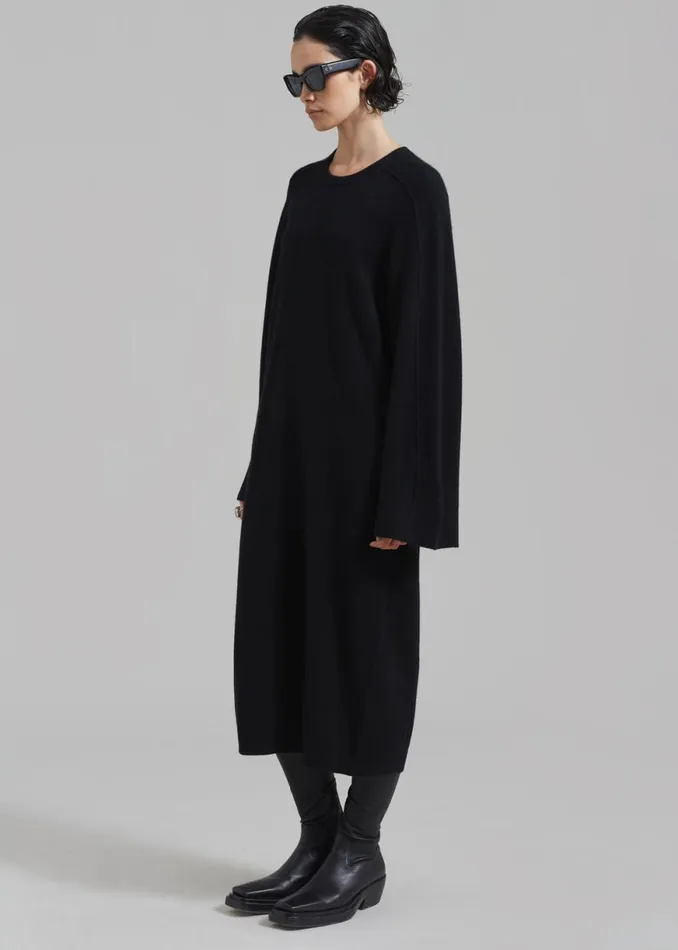 The Frankie Shop Loulou Studio Long Esna Dress 8211 Black Shop Clothing