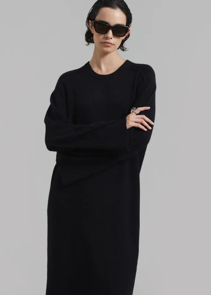 The Frankie Shop Loulou Studio Long Esna Dress 8211 Black Shop Clothing