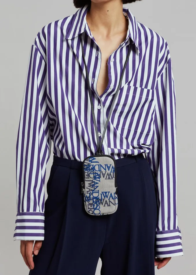 The Frankie Shop Lui Stripe Shirt 8211 Deep Blue Shop Tops