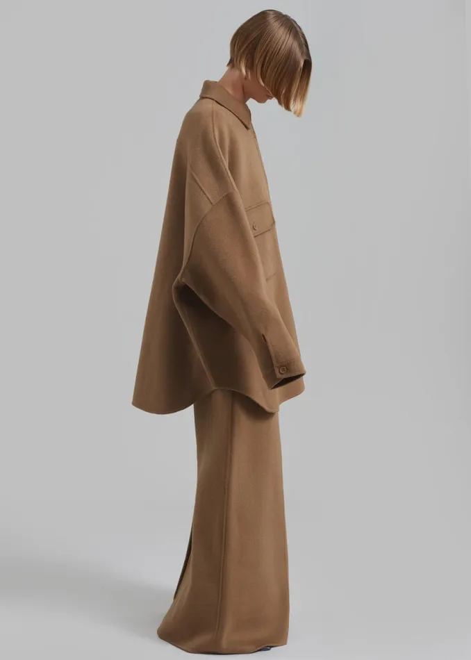 The Frankie Shop Malvo Long Wool Pencil Skirt 8211 Camel Shop Clothing