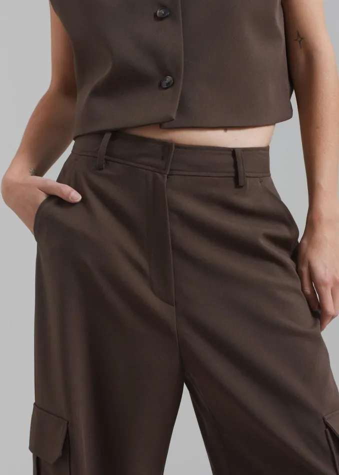 The Frankie Shop Narci Cargo Pants 8211 Brown Shop Clothing