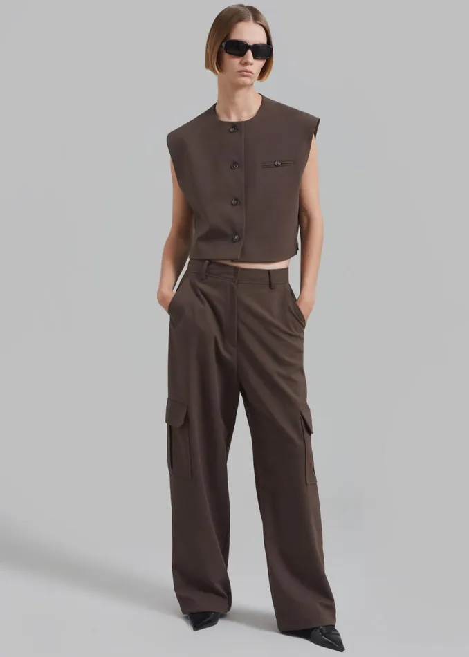 The Frankie Shop Narci Cargo Pants 8211 Brown Shop Clothing