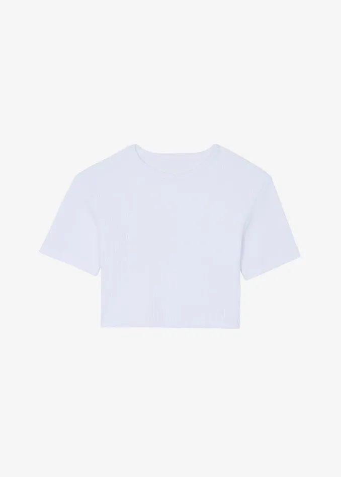 The Frankie Shop Nico Cropped Tee 8211 White Shop Clothing