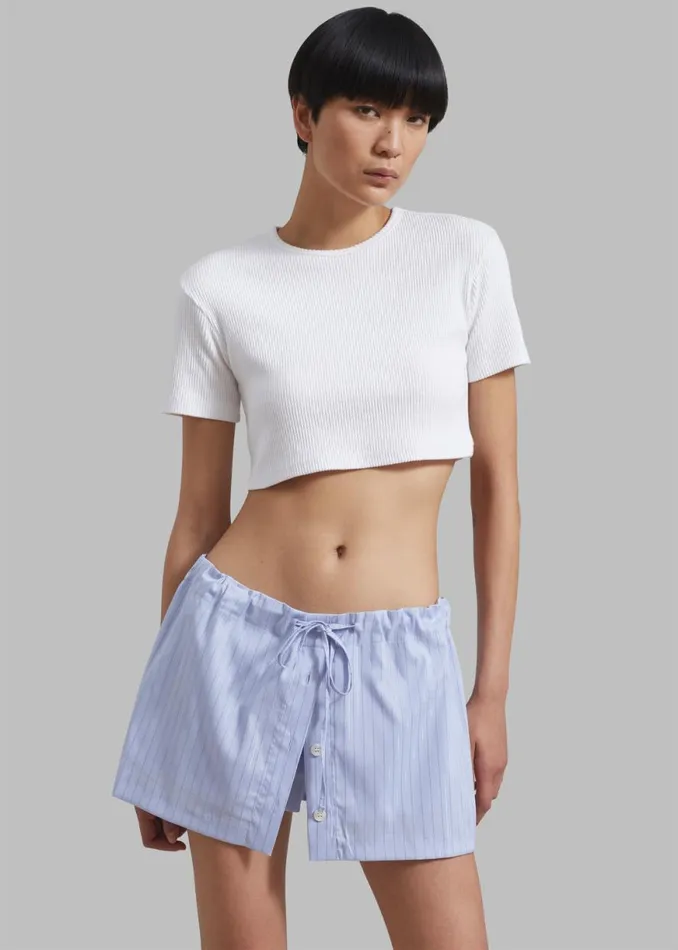 The Frankie Shop Nico Cropped Tee 8211 White Shop Clothing