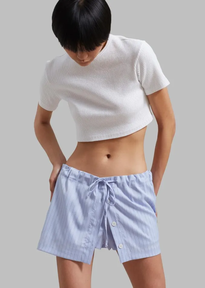 The Frankie Shop Nico Cropped Tee 8211 White Shop Clothing