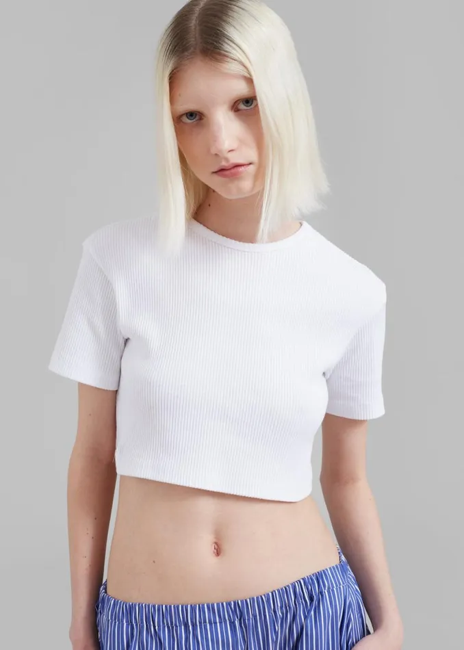 The Frankie Shop Nico Cropped Tee 8211 White Shop Clothing