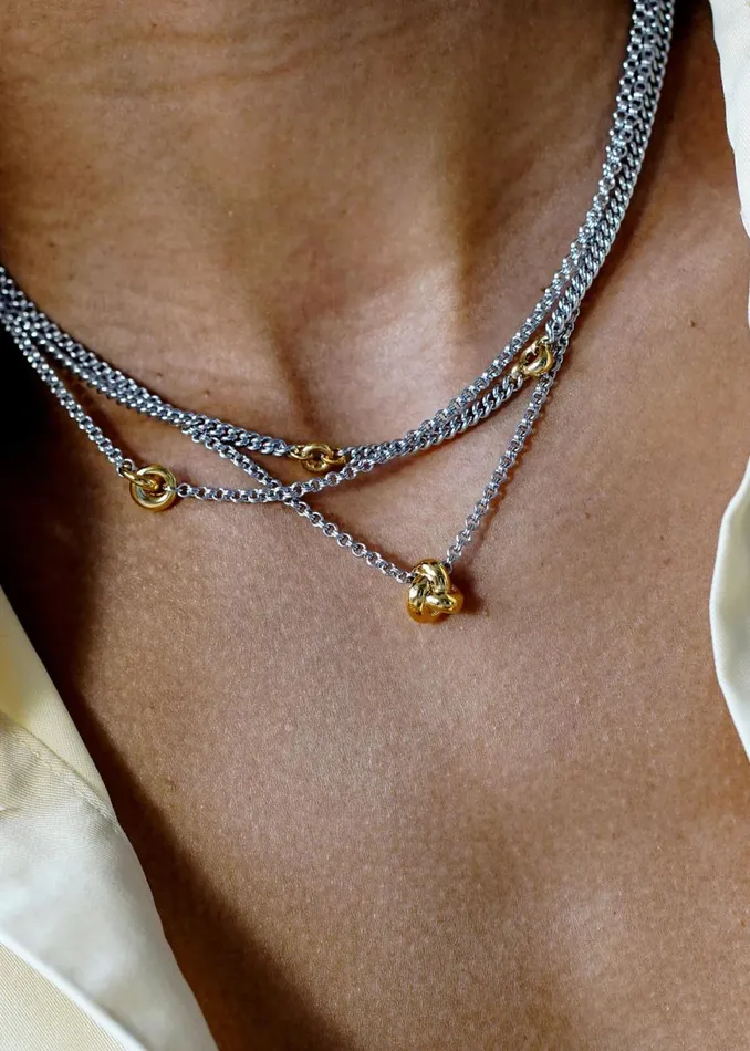 The Frankie Shop Otiumberg Mixed Metal Knot Necklace 8211 Gold Shop Accessories