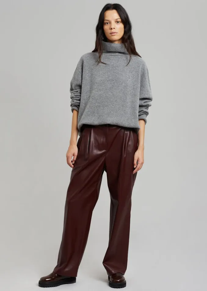 The Frankie Shop Pernille Faux Leather Pants 8211 Burgundy Shop Bottoms