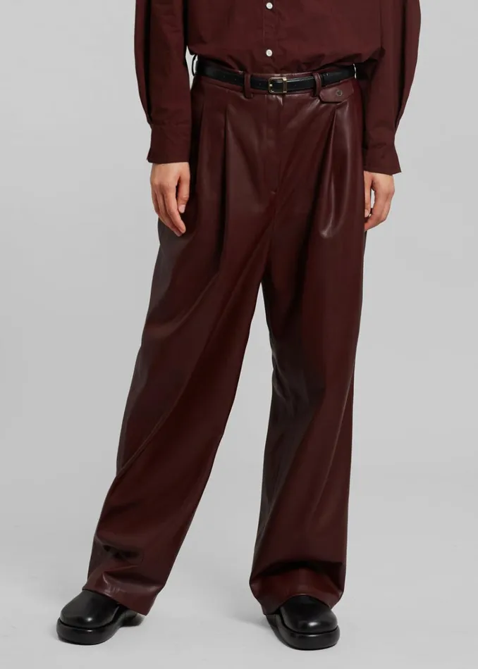 The Frankie Shop Pernille Faux Leather Pants 8211 Burgundy Shop Bottoms