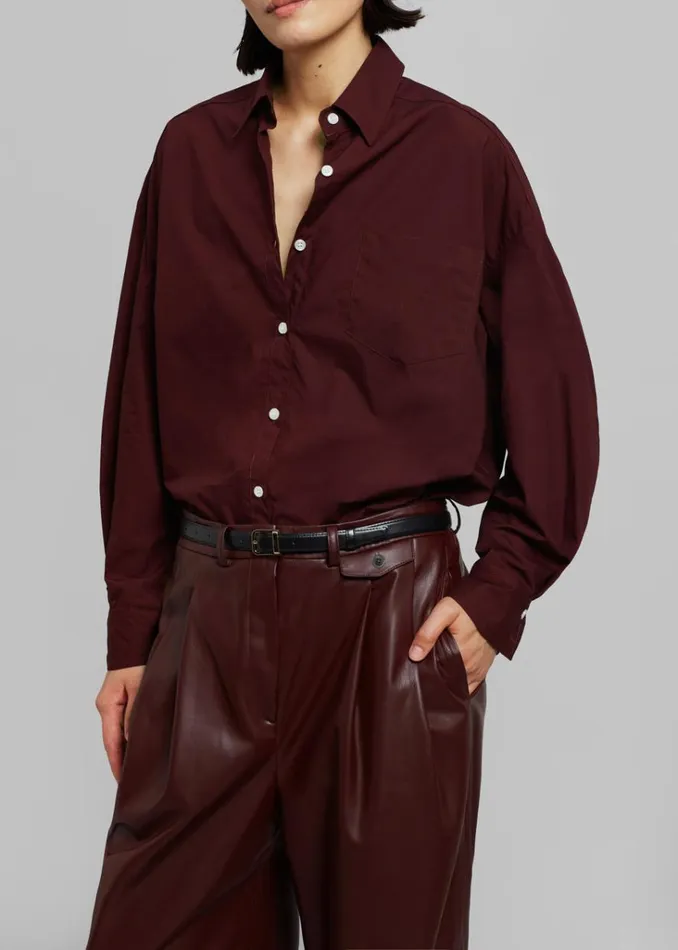 The Frankie Shop Pernille Faux Leather Pants 8211 Burgundy Shop Bottoms