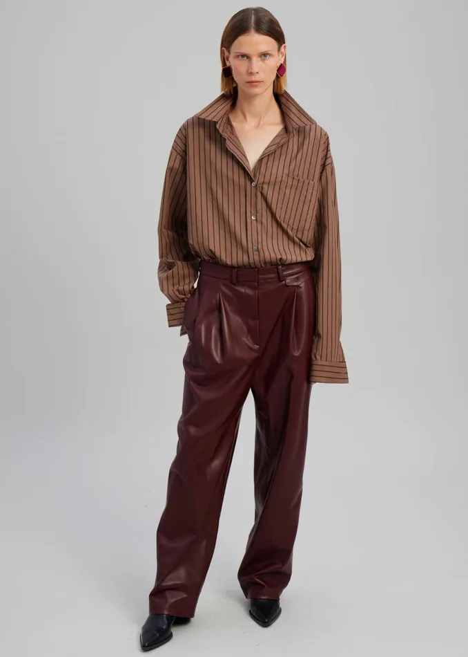 The Frankie Shop Pernille Faux Leather Pants 8211 Burgundy Shop Bottoms