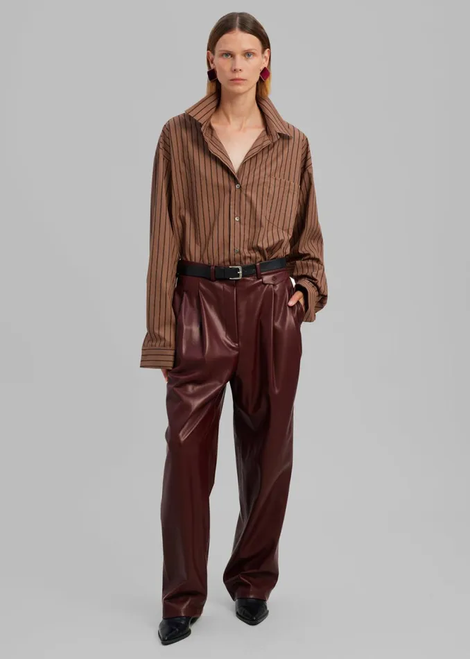 The Frankie Shop Pernille Faux Leather Pants 8211 Burgundy Shop Bottoms