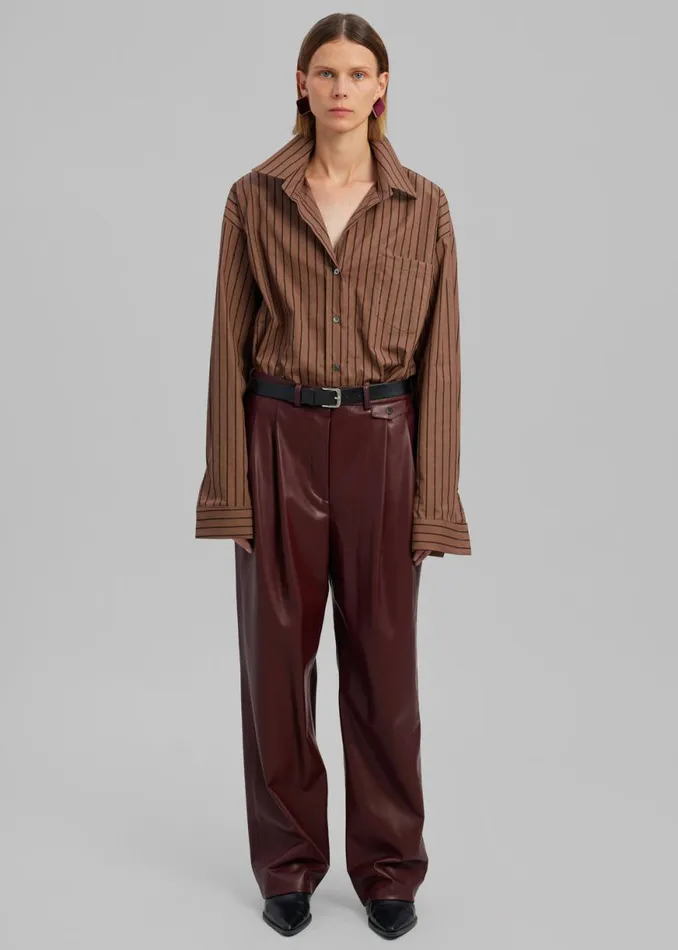 The Frankie Shop Pernille Faux Leather Pants 8211 Burgundy Shop Bottoms