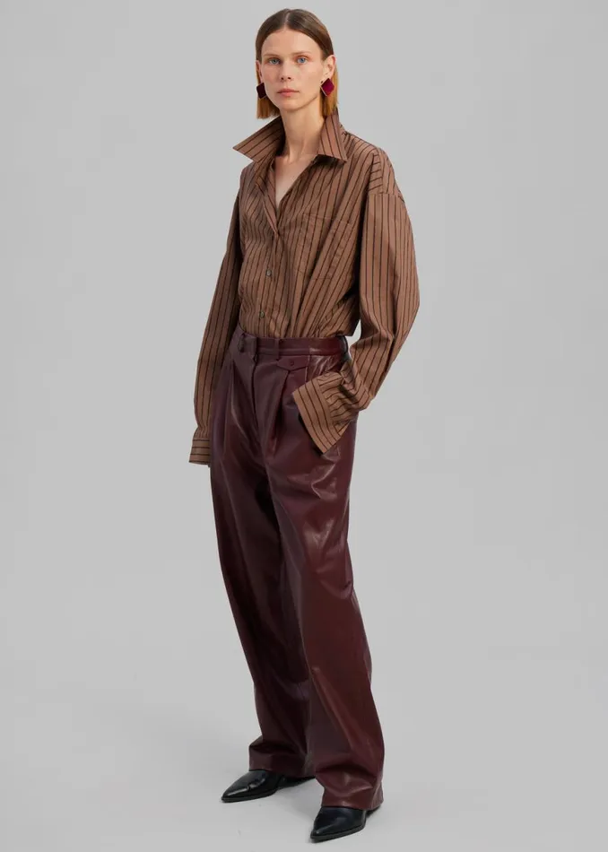 The Frankie Shop Pernille Faux Leather Pants 8211 Burgundy Shop Bottoms