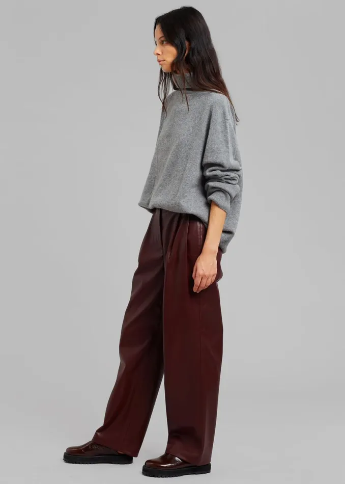 The Frankie Shop Pernille Faux Leather Pants 8211 Burgundy Shop Bottoms